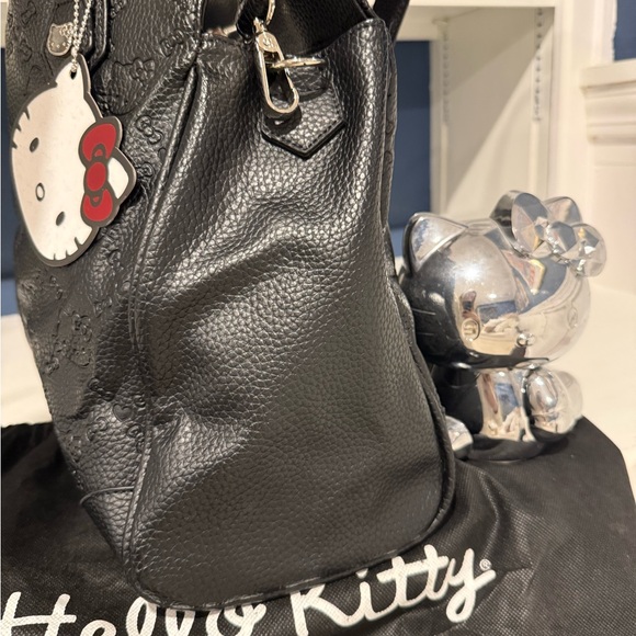 Vintage Hello Kitty Black Embossed Leather Tote - Picture 8 of 13